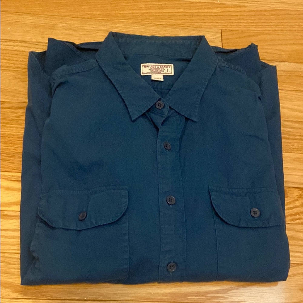 Wallace & Barnes blue button up